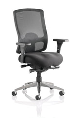 Regent Chair Black Fabric Black Mesh Back With Arms OP000113 DD